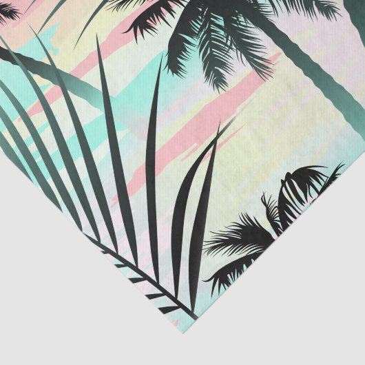 Schwarze Palmen bei Sonnenuntergang Seidenpapier (Ausschnitt)