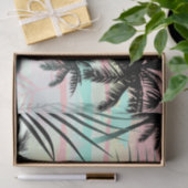 Schwarze Palmen bei Sonnenuntergang Seidenpapier (Geschenk)