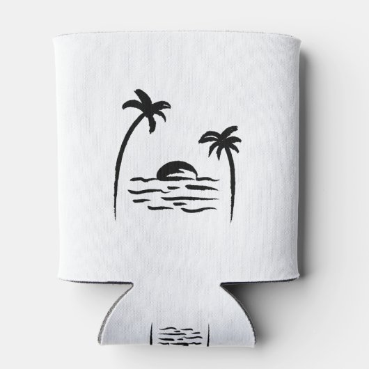 Schwarze Palmen Dosenkühler (Rückseite)