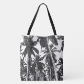Schwarze Palmen große Schultertasche Tasche (Rückseite)
