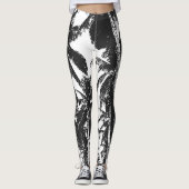 Schwarze Palmen Leggings (Vorderseite)