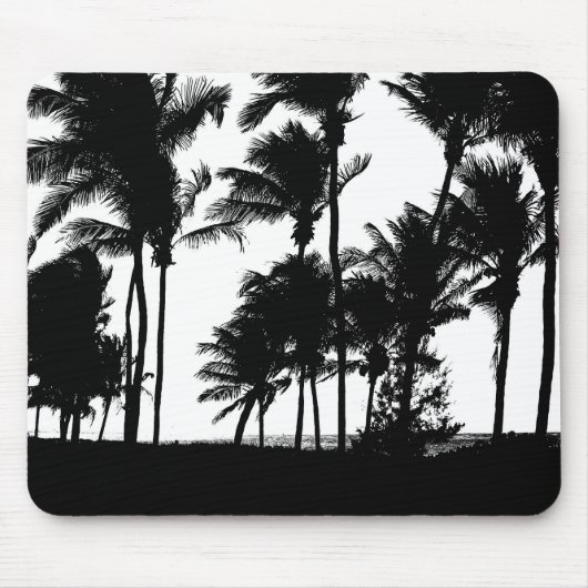 Schwarze Palmen Mousepad (Vorne)