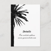 Schwarze Palmenblättern Hochzeit am Strand Begleitkarte (Vorderseite)