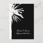 Schwarze Palmenblättern Hochzeit am Strand Begleitkarte (Rückseite)