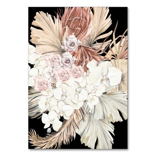 Schwarze Pampas getrocknete Gras Tropischer Dschun Tischnummer (Rückseite)