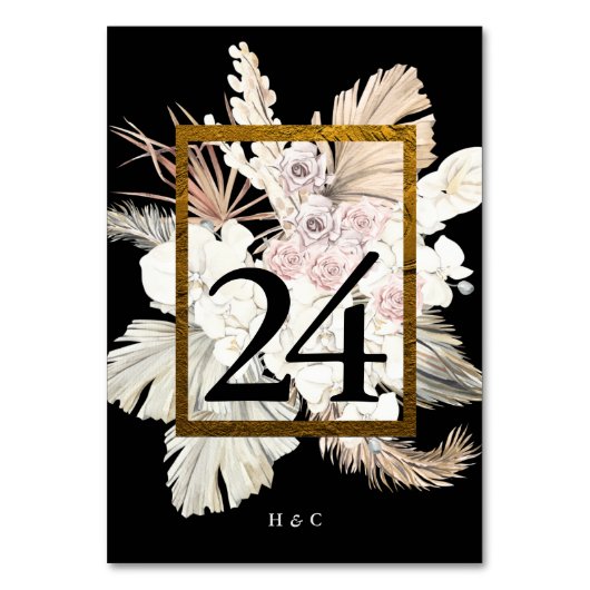 Schwarze Pampas getrocknete Gras Tropischer Dschun Tischnummer (Vorderseite)