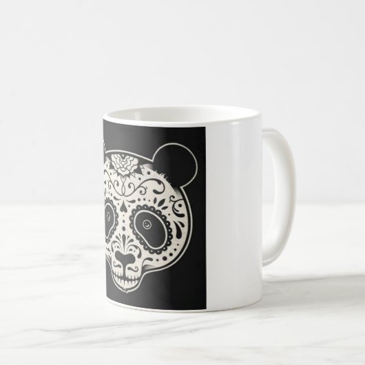schwarze Panda-Tasse Kaffeetasse (VorderseiteRechts)