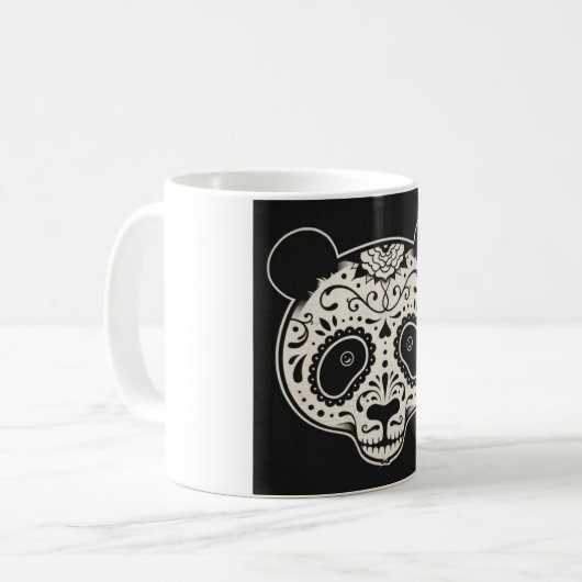 schwarze Panda-Tasse Kaffeetasse (Vorderseite Links)