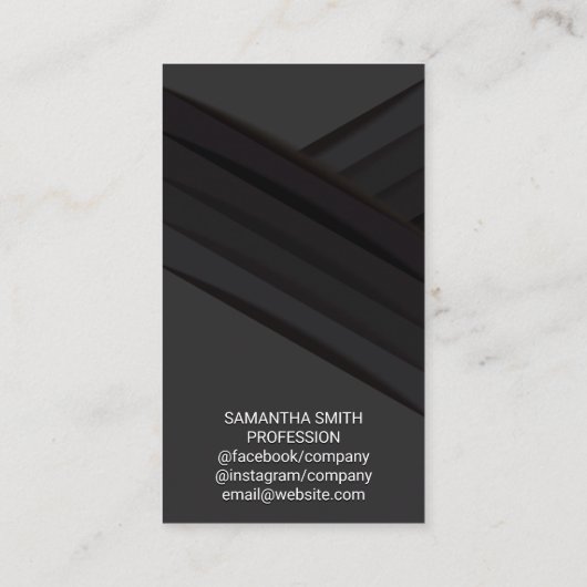 Schwarze Panels Visitenkarte (Rückseite)