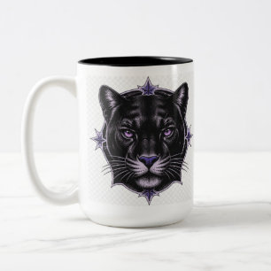 Schwarze Panther-Fantasy-Zweiton-Tasse, 0,45 l Zweifarbige Tasse