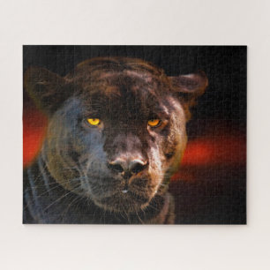 Schwarze Panther Großkatzen. Puzzle