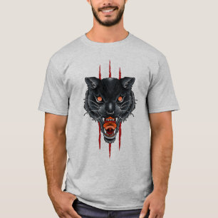 Schwarze Panther-Kralle-Kratz-Tattoo T-Shirt