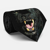 Schwarze Panther Krawatte Schlips (Gerollt)