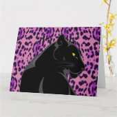 SCHWARZE PANTHER KUNST GEBURTSTAGSKARTE KARTE (Gelbe Blume)