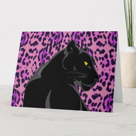 SCHWARZE PANTHER KUNST GEBURTSTAGSKARTE KARTE (Vorderseite)
