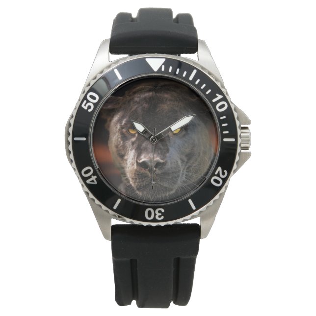 SCHWARZE PANTHER WRIST WATCH ARMBANDUHR (Vorderseite)