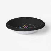 Schwarze Papierteller mit individuellem Logo bedru (Gewinkelt)