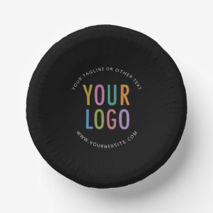 Schwarze Papierteller mit individuellem Logo bedru