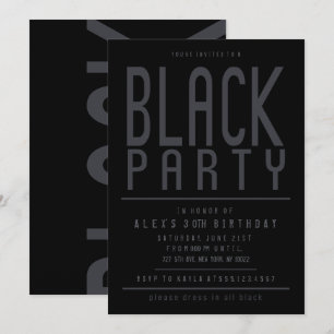 Schwarze Party-Einladungen Einladung
