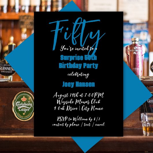 Schwarze Party Einladungen für Typ