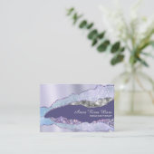 *~* Schwarze Pastellfarben Agate Geode Silver Glit Visitenkarte (Stehend Vorderseite)