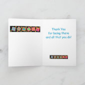 Schwarze Patchwork-Steppdecken-Block-Kunst danken Dankeskarte (Innenseite)