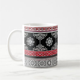 Schwarze Pattern-Tasse Kaffeetasse