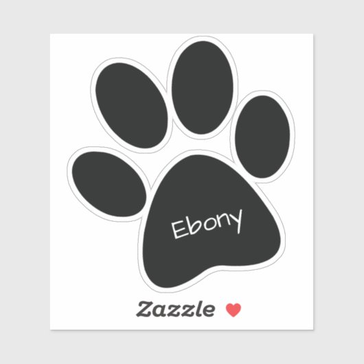 Schwarze Paw Print Custom Cut Vinyl Sticker (Blatt)