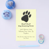 Schwarze Paw Print Design Dog Groomor Flyer (Einzeln)