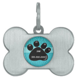 Schwarze Paw Print Pet Tag Tiermarke