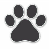 Schwarze Paw Print Vinyl Sticker (Vorderseite)