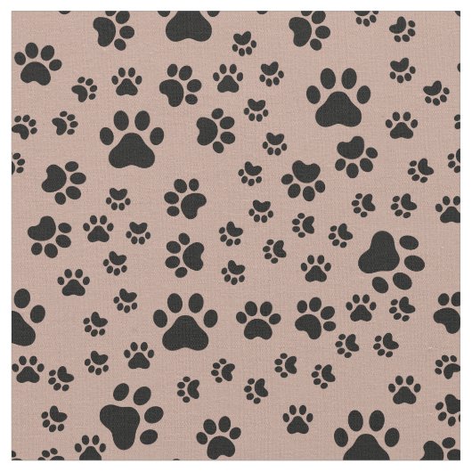 Schwarze Paw-Prints auf antikem Messing Stoff (Nahaufnahme)