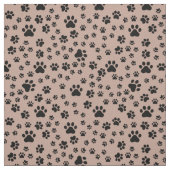 Schwarze Paw-Prints auf antikem Messing Stoff (Muster)