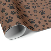 Schwarze Paw-Prints auf braun Geschenkpapier (Rolleneckpunkt)