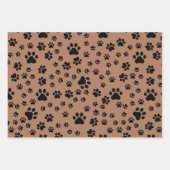 Schwarze Paw-Prints auf braun Geschenkpapier Set (Vorderseite 2)