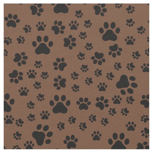 Schwarze Paw-Prints auf braun Stoff (Nahaufnahme)