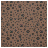 Schwarze Paw-Prints auf braun Stoff (Muster)