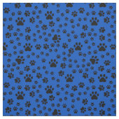 Schwarze Paw Prints auf Cobalt Blue Stoff (Muster)