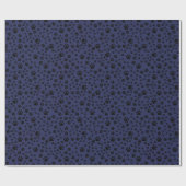 Schwarze Paw-Prints auf dunkelblau Geschenkpapier (Flach)
