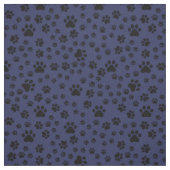 Schwarze Paw-Prints auf dunkelblau Stoff (Muster)