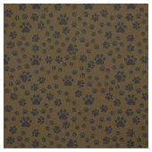Schwarze Paw-Prints auf Dunkelbraun Stoff (Muster)