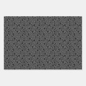 Schwarze Paw-Prints auf dunkelgrau Geschenkpapier Set (Vorderseite 3)