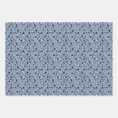 Schwarze Paw-Prints auf hellblau Geschenkpapier Set (Vorderseite 3)