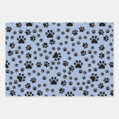 Schwarze Paw-Prints auf hellblau Geschenkpapier Set (Vorderseite 2)