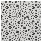 Schwarze Paw-Prints auf hellgrauem Stoff (Muster)