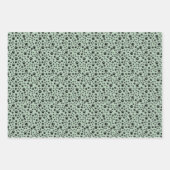 Schwarze Paw-Prints auf hellgrün Geschenkpapier Set (Vorderseite 3)