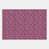Schwarze Paw-Prints auf Rosa Geschenkpapier Set (Vorderseite 3)