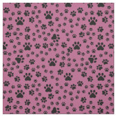 Schwarze Paw-Prints auf Rosa Stoff (Muster)