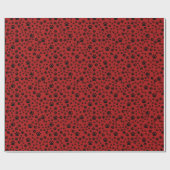 Schwarze Paw-Prints auf Rot Geschenkpapier (Flach)