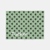 Schwarze Paw-Prints auf weich weich weich weich Pe Fleecedecke (Vorderseite (Horizontal))